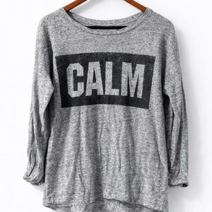 ZARA “CALM” Graphic Top – Relaxed Fit Size L NWOT